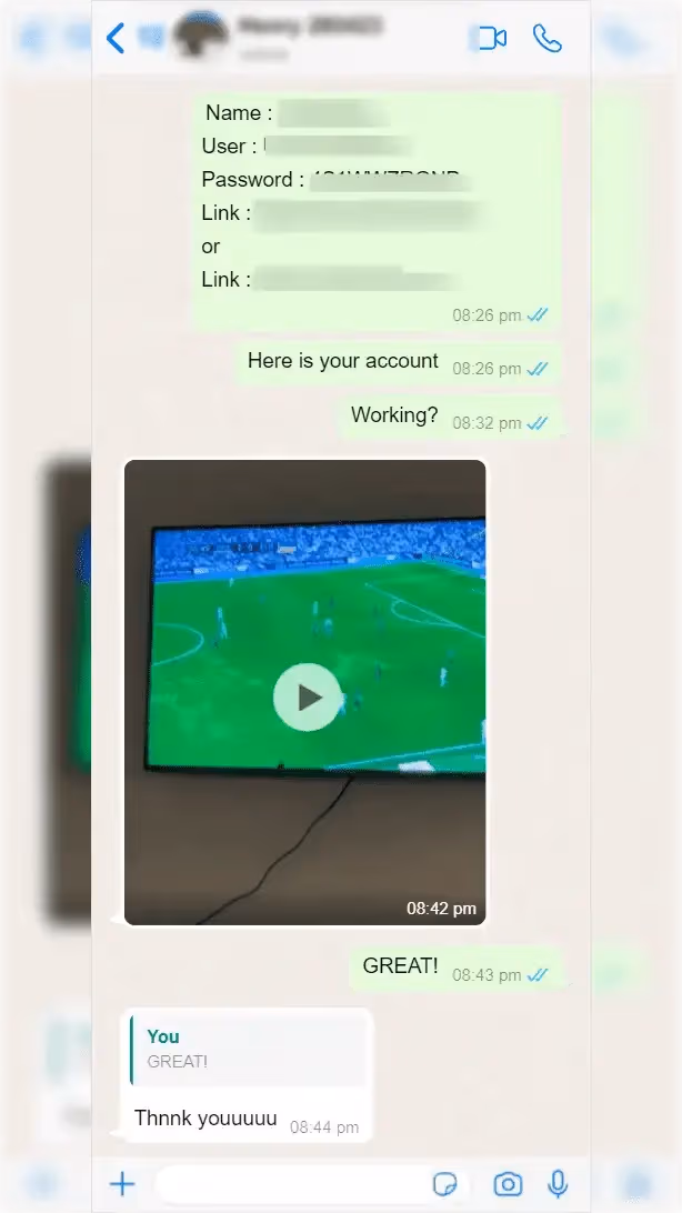 WhatsApp conversation with a subscriber, Marc